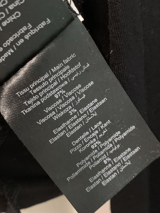 Czarna elegancka bluzka koronkowy dekolt Breal rozmiar S/M