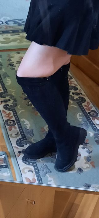 Ботфорты женские на низком ходу