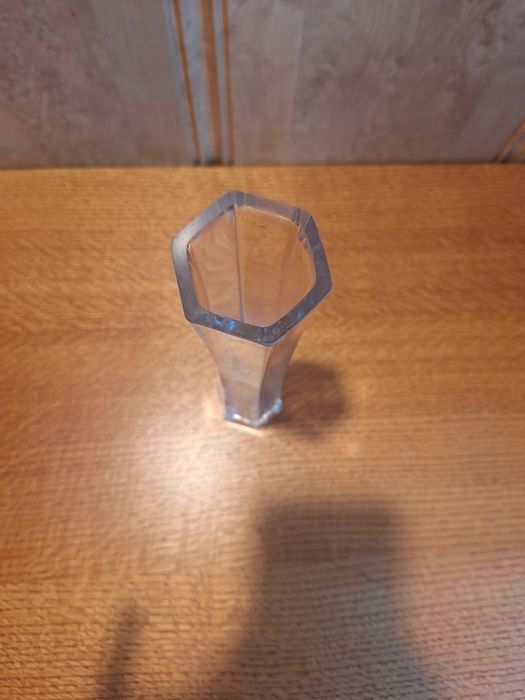 Wysoki biały przezroczysty wazon szkło wazonik elegancki cylinder