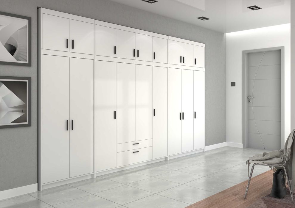 Duża Szafa Garderoba 400cm Nadstawki Biała / SONOMA / LEFKAS