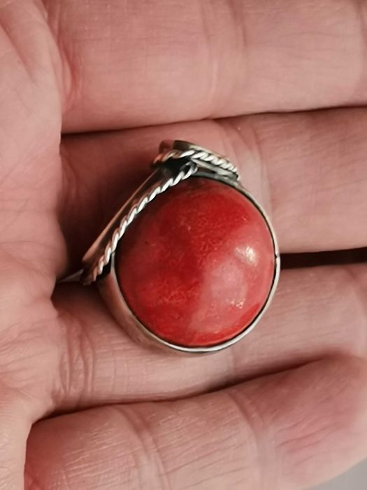 Srebrny Duży Pierścionek PRL Artystyczny