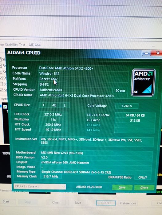 Материнська плата MSI K9N Neo V3 + CPU AMD Athlon X2 4200+ + Кулер