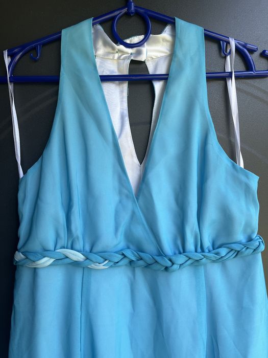 niebieska sukienka maxi ombre 34/36 NOWA