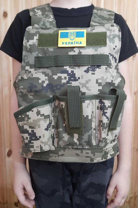 Бронежилет детский, разгрузка, Размеры S.M.L, от4-11 лет, НА липучках