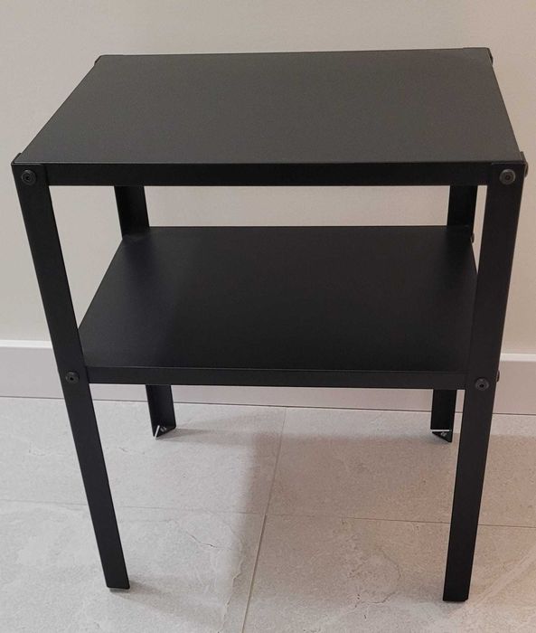 Stolik nocny, czarny, stal,KNARREVIK.