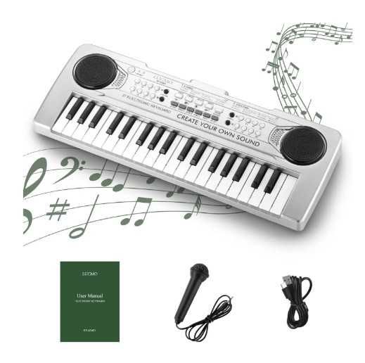 Pianino elektroniczne 37 klawiszy do nauki dziecięce z mikrofonem