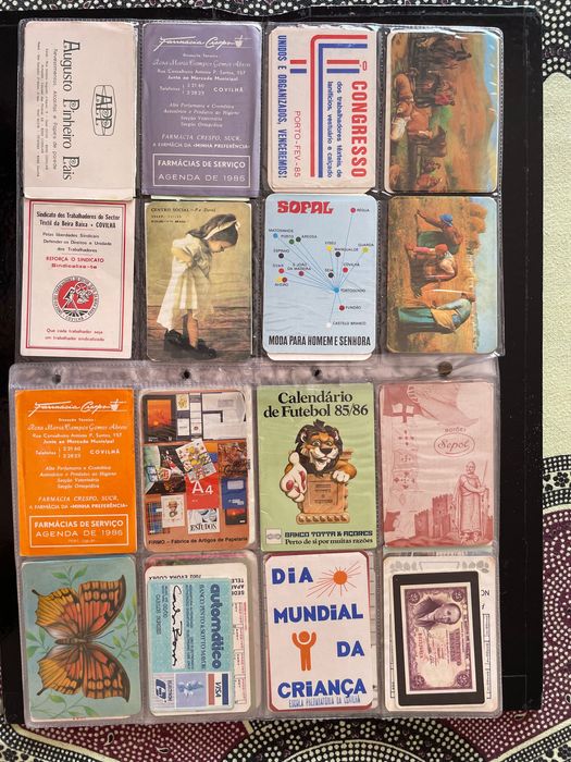 Calendários de bolso - lote de 135