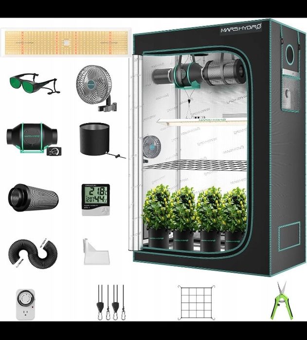Growbox Mars Hydro Namiot Zestaw Lampa TSL 2000 Kompletny nowy