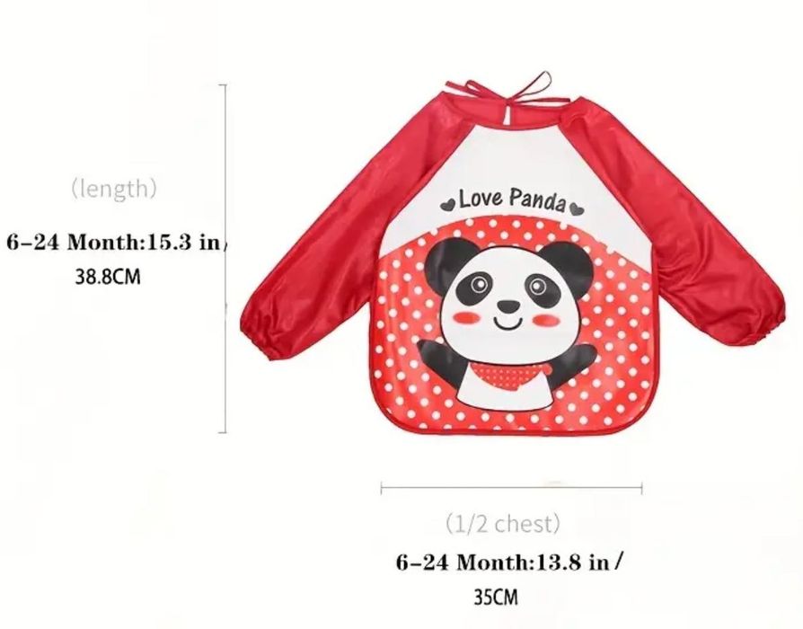 Babete com Mangas (impermeável) Vermelho ou Rosa NOVO