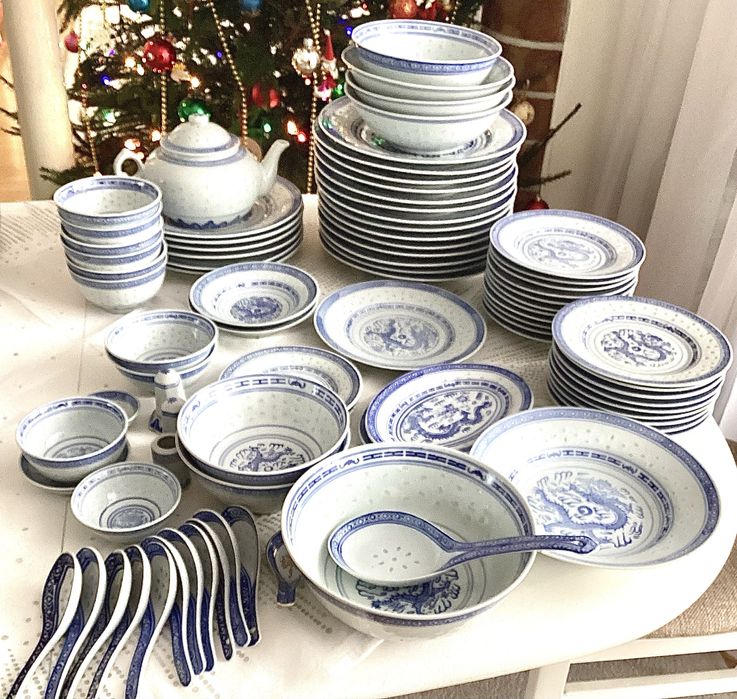 Chińska porcelana ryżowa zestaw obiadowy