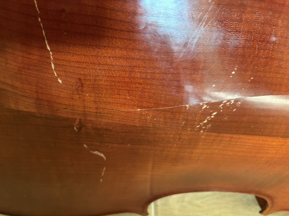 Violoncelo 3/4 do Luthier Ricardo Belinha + arco + saco de transporte