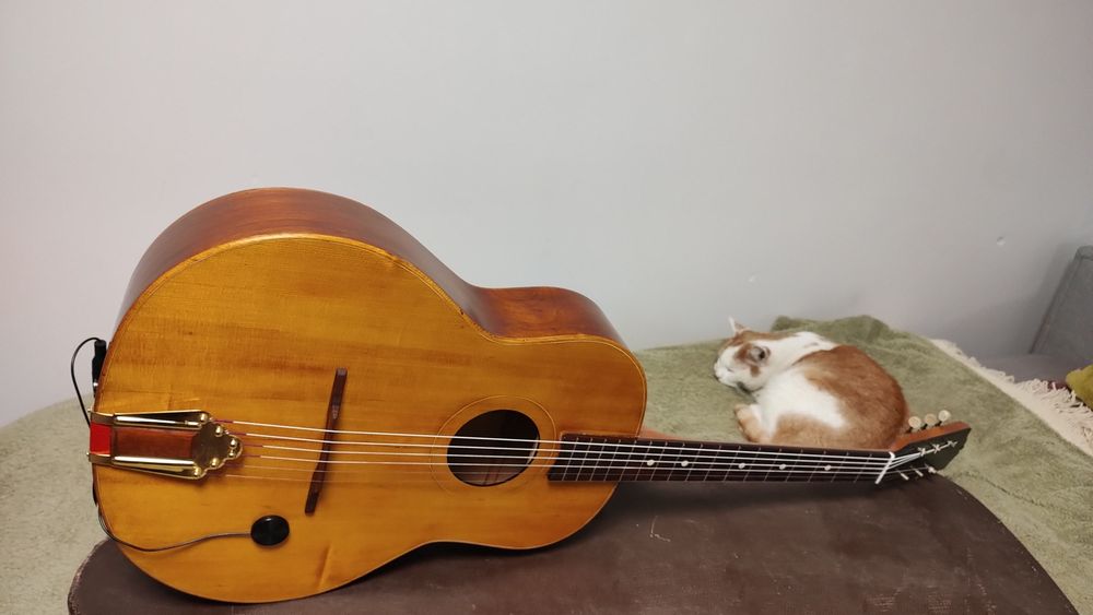 Gypsy jazz guitar Hans Hau lutnicza gitara elektroakustyczna CASE !!