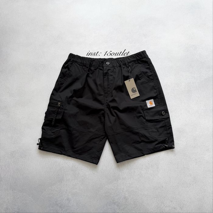 Шорти карго Carhartt Nylon Cargo Shorts Кархарт Шорты Нейлон Чорний на утяжках
