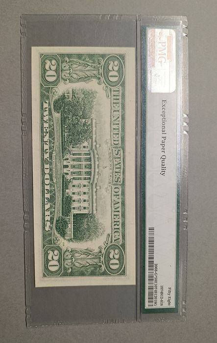 USA 20 $ 1969 Chicago** Seria ZASTĘPCZA PMG 58 EPQ _UNIKAT RZADK
