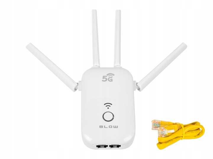 MOCNY Wzmacniacz sygnału Wi-Fi sieci router 5G 2.4 5GHZ repeater WPS