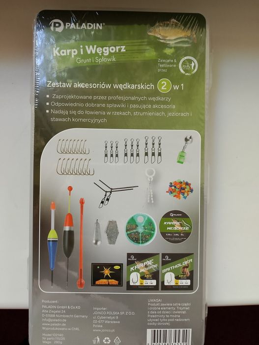 Zestaw akcesoriów wędkarskich Paladin- karp i węgorz