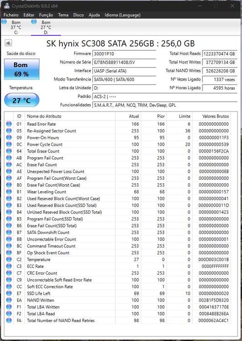 Vários - SSD M.2 2280 SATA 256GB