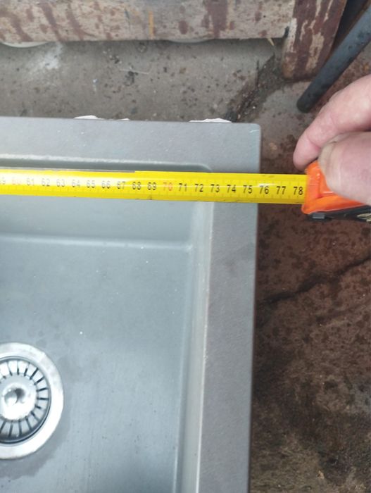 Zlew dwukomorowy szary