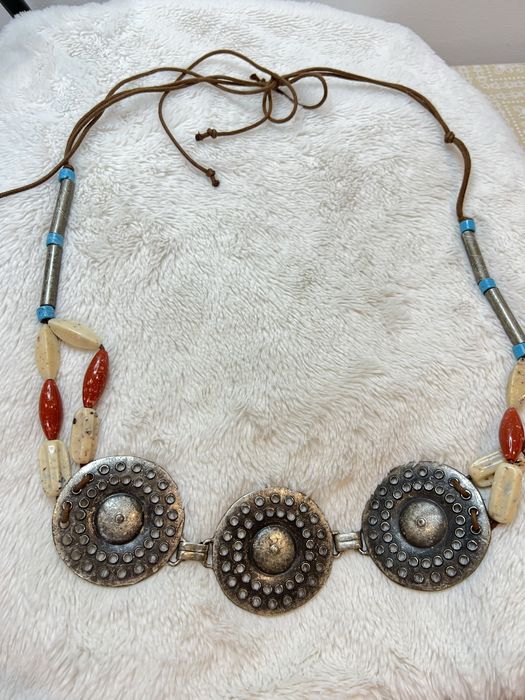 Pas pasek stary vintage ciężki boho retro etniczny lata 70s 80s 14