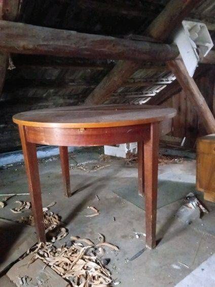 Stół okrągły PRL