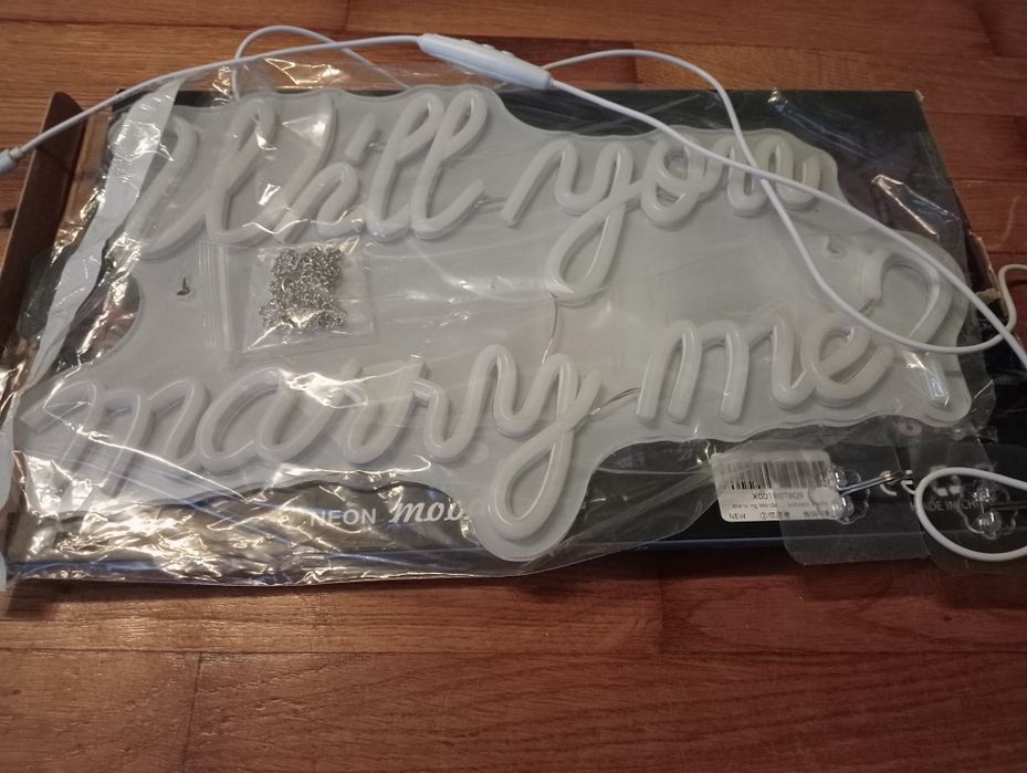 Napis LED 'Will you marry me'