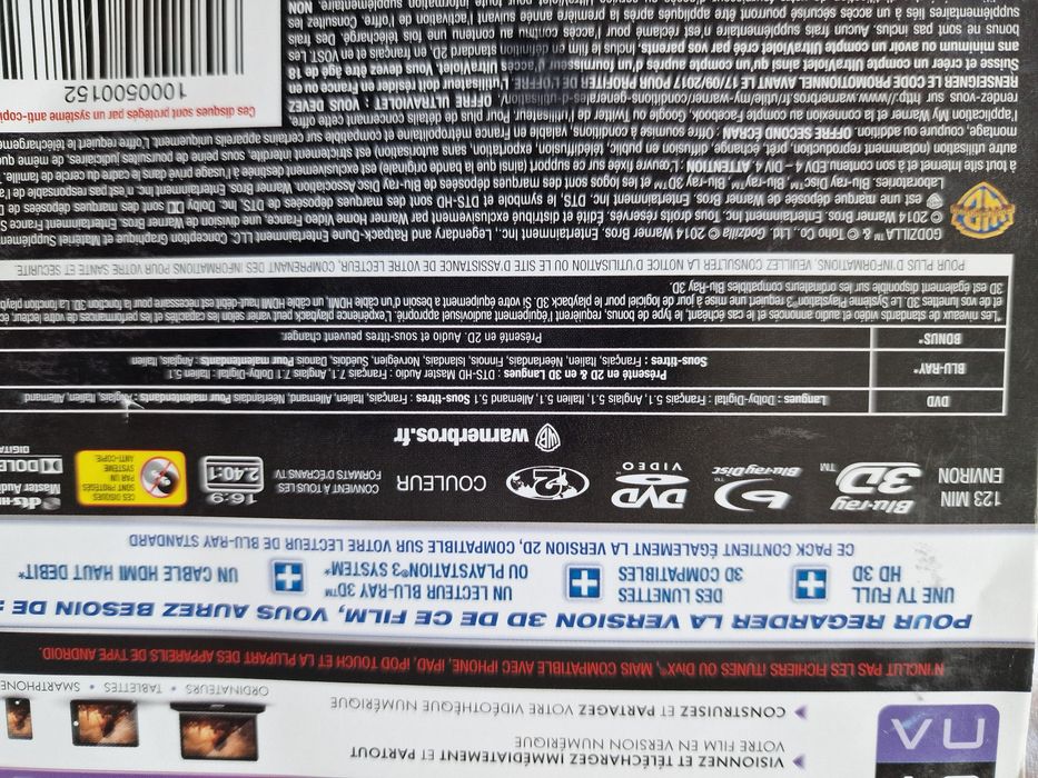 Godzilla blu ray steelbook blu ray 3D + blu ray +dvd