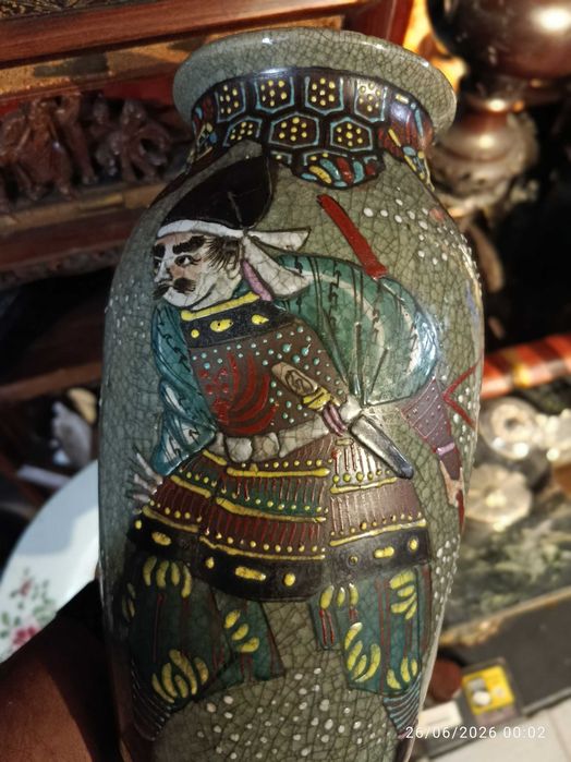 Jarra Cerâmica Japonesa Meiji Assinada 29 cm