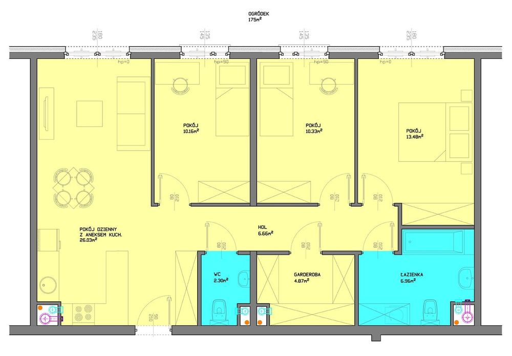 Mieszkanie 80m2 z ogródkiem 175m2