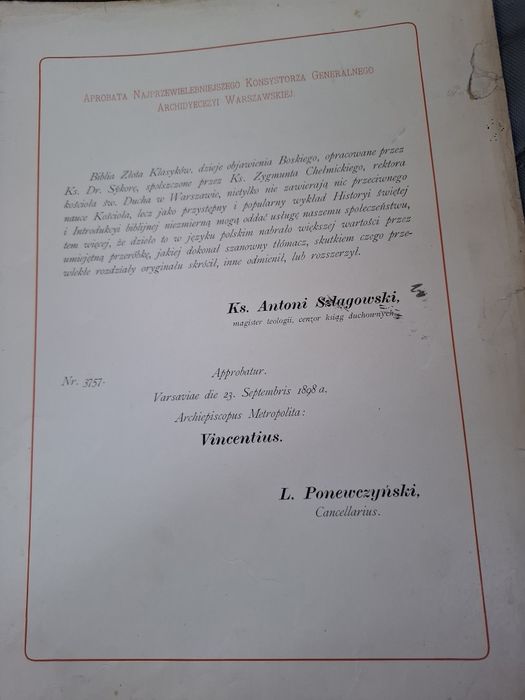 Biblia 1898 rok  piekne wydanie