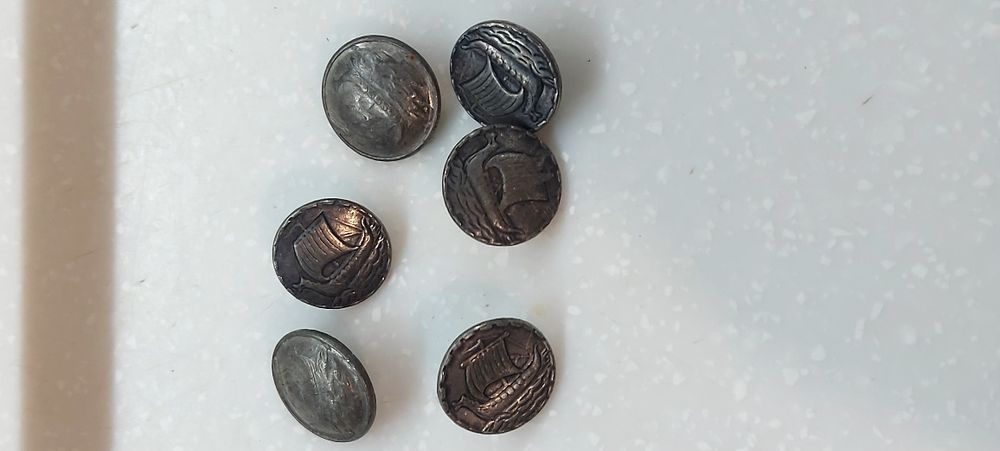 Ґудзики старі з олова. Скандинавія.6 шт