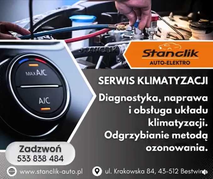 KLIMATYZACJA w samochodach osobowych i busach SERWIS Naprawa Obsługa NAPEŁNIANIE Nabijanie Odgrzybianie Ozonowanie Elektryka
