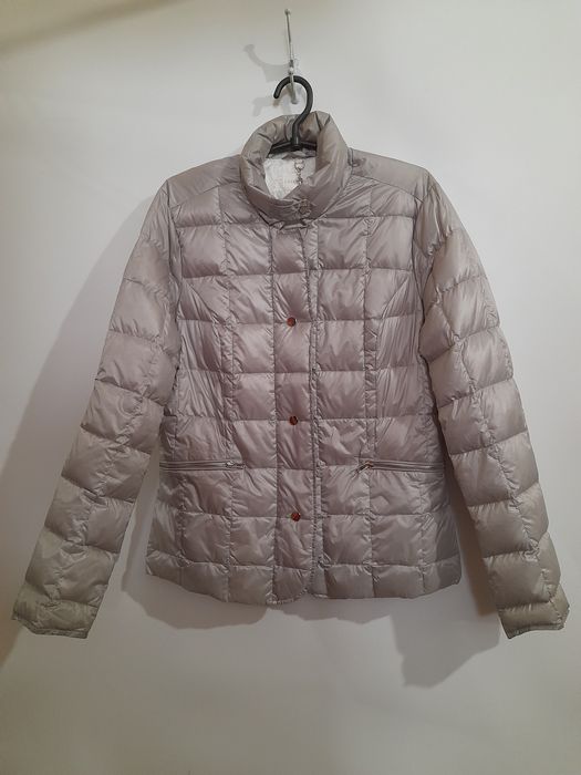 Жіноча пухова куртка пуховик сірий бренд Leonardo
