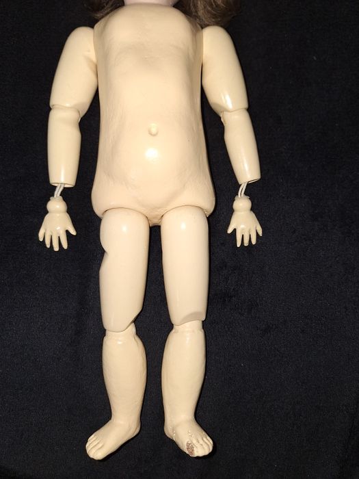 Kolekcja stara lalka drewniana + porcelanowa głowa