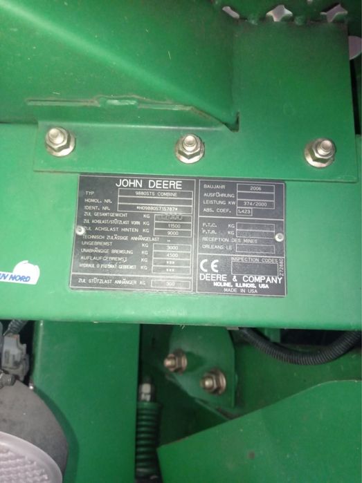 Джон дір стс 9880.  2006р.  3642м.г..