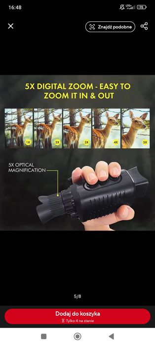 Monookular do obserwacji nocnej noktowizor  i dziennej z funkca camera