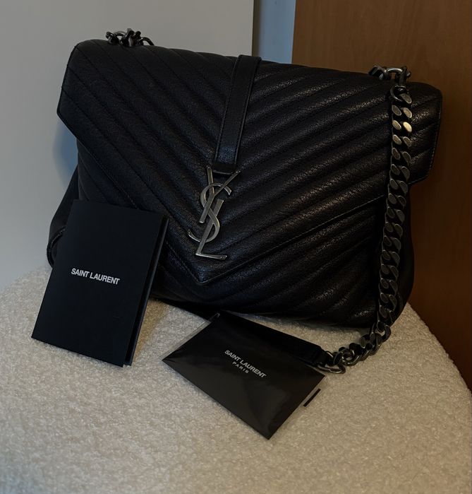 Czarna skórzana torebka Yves Saint Laurent