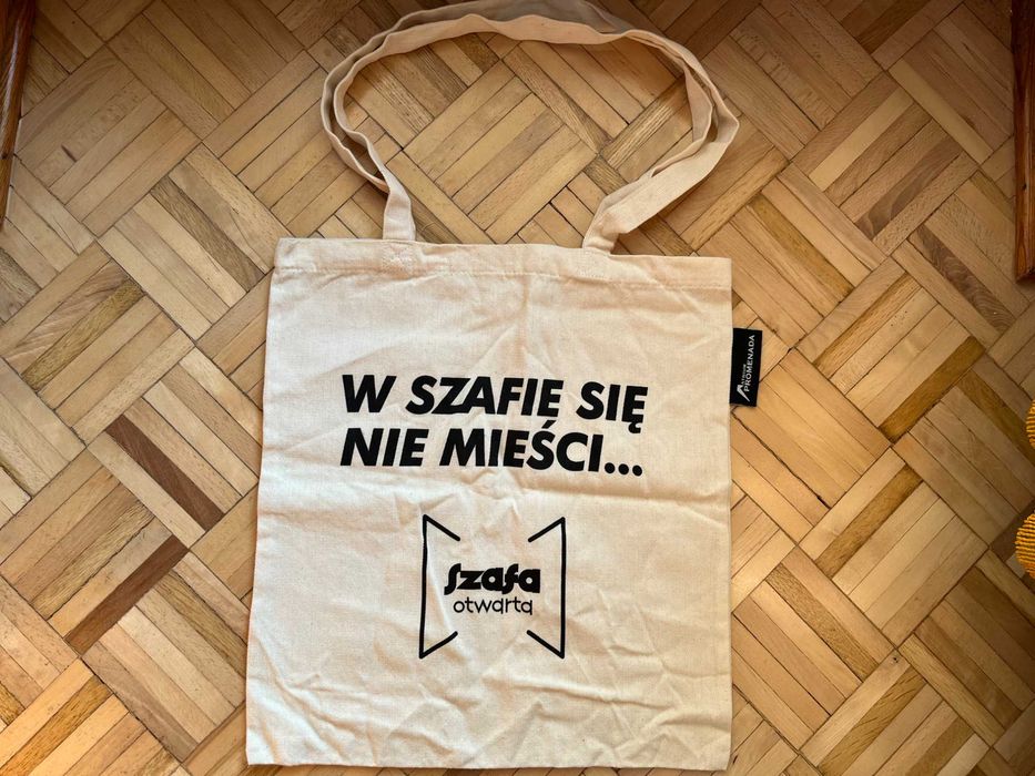 Biała z bawełny wielorazowa torba ekotorba na zakupy nowa