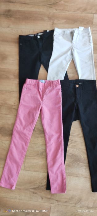 Ślubny fit rurki spodnie jeansy hm dziewczęce 140