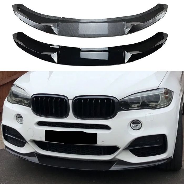 Накладка на передний бампер BMW X5 F15 сплитер губа БМВ Х5 Ф15 обвес юбка бампера