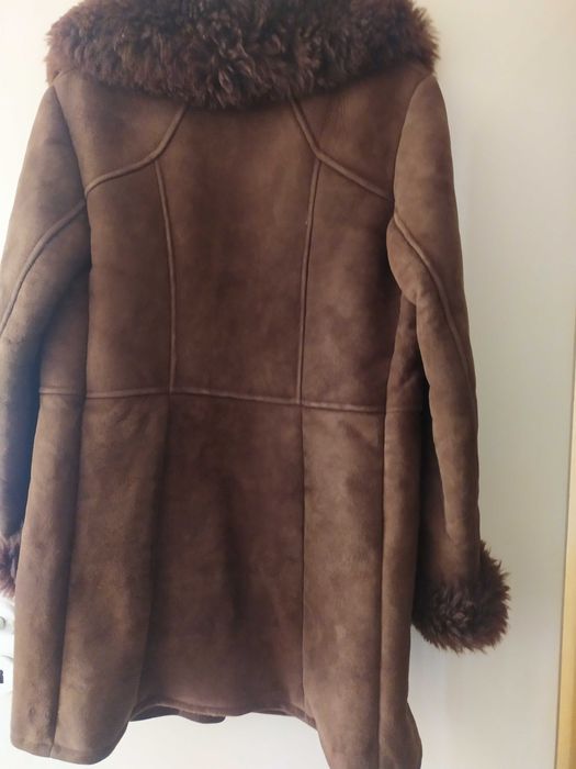 Kożuch damski brązowy M