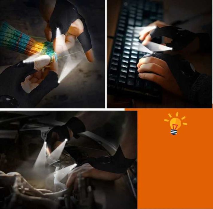 Conjunto de Luva LED De Ciclismo Iluminação Durável NOVO ENVIO GRÁTIS