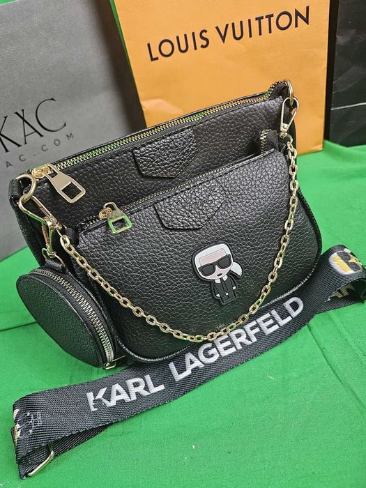 Torebka damska 3w1 karl lagerfeld czarna torba Premium