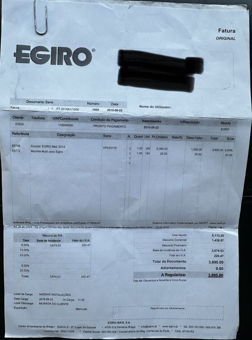 Scotter elétrica EGIRO MIDI pouco uso (cerca 1 mês)