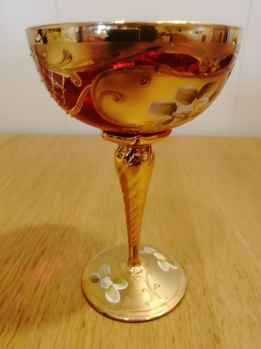 Conjunto de taça e copo Murano Glass