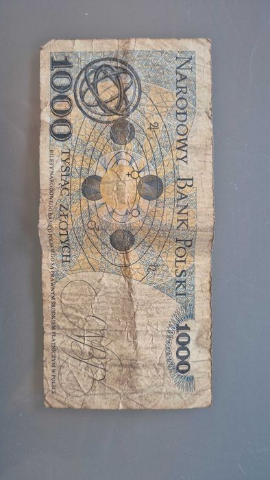 Sprzedam banknot PRL nominał 1000 złotych, Kopernik, seria FY,  1982