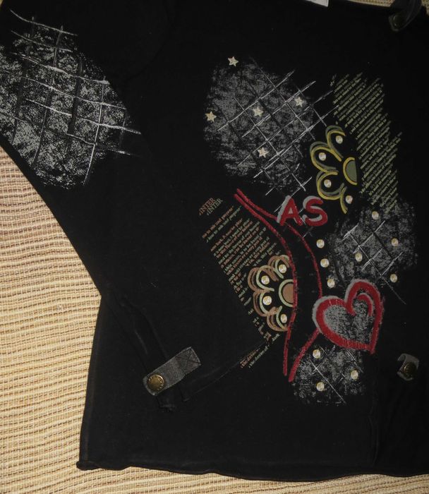 Camisola Ana Sousa Tam. S preta, estampada, molas