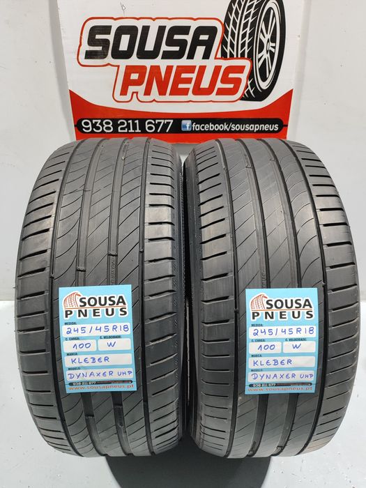 2 pneus semi novos 245-45R18 Kleber - Oferta dos Portes
