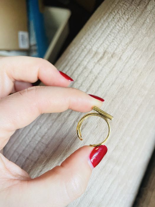 Anel ajustável dourado aço inoxidável