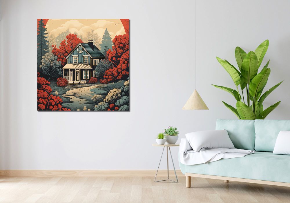 Obraz 100x100cm Idylla Rustykalna