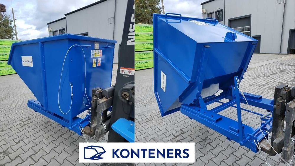 Kontener samowyładowczy Koleba 1m3 piasek/beton/gruz/drewno/ koliba